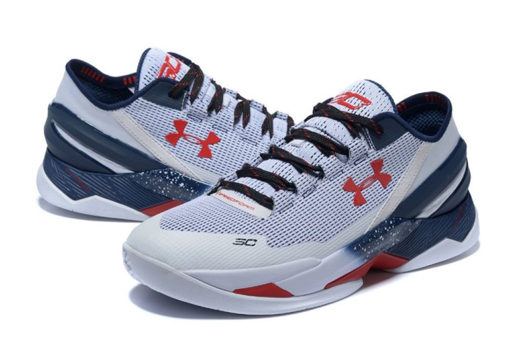 Under Armour Clutchfit Drive Low White/Blue/Red, белый, синий, красный, нейлон, мужские
